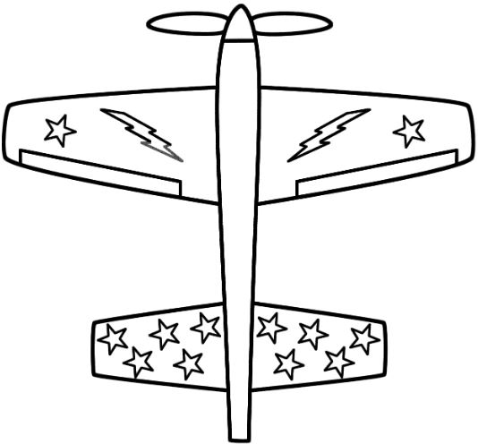 Mẫu tranh tô màu cho bé hình chiếc máy bay với nhiều ngôi sao