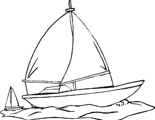 Mẫu tranh tô màu cho bé hình chiếc thuyền bờm đơn giản