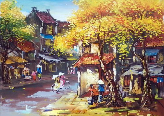 Tranh phong cảnh phố cổ Việt Nam