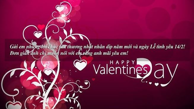 Lời chúc Valentine 14-2 hay cho bạn gái